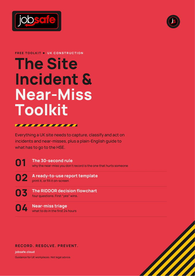 The cover of the Site Incident and Near-Miss Reporting Toolkit